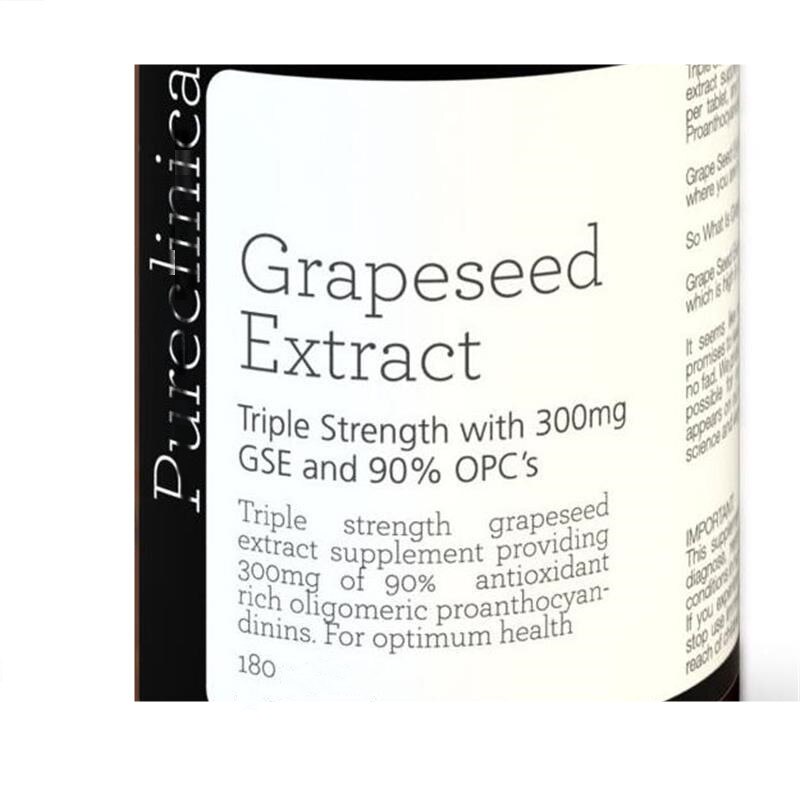 Ekstrakt z pestek winogron - 300mg x 180 ziaren - 90% Oligomeryczna procyjanidyna, naturalny antyoksydant