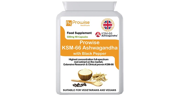 Approvisionnement de 3 mois d'Ashwagandha avec poivre noir biologique 500mg - 90 Capsules
