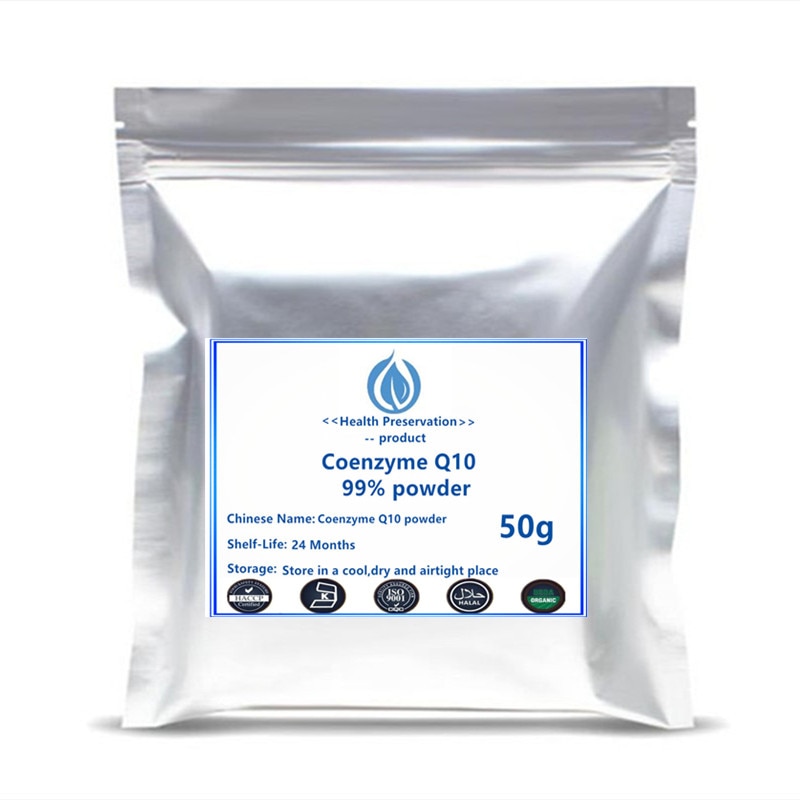 Heta försäljning Kosmetisk kvalitet Vattenlöslig ren 99% Coenzym Q10 Pulver COP10 Anti-trötthet ISO fri frakt