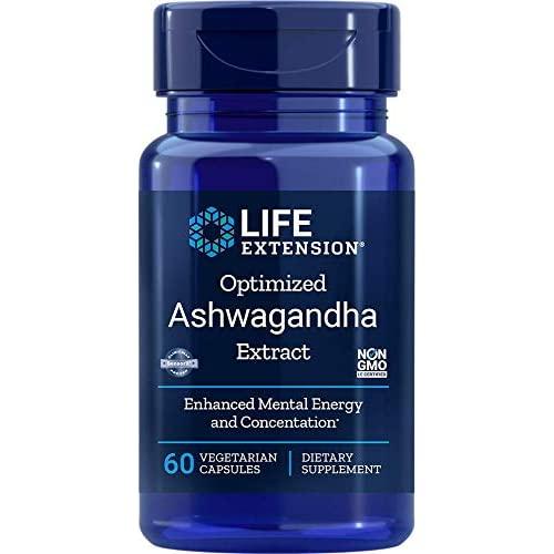 Life Extenson Ashwagandha Extract Veg Capsules, 60-Count, 60ct