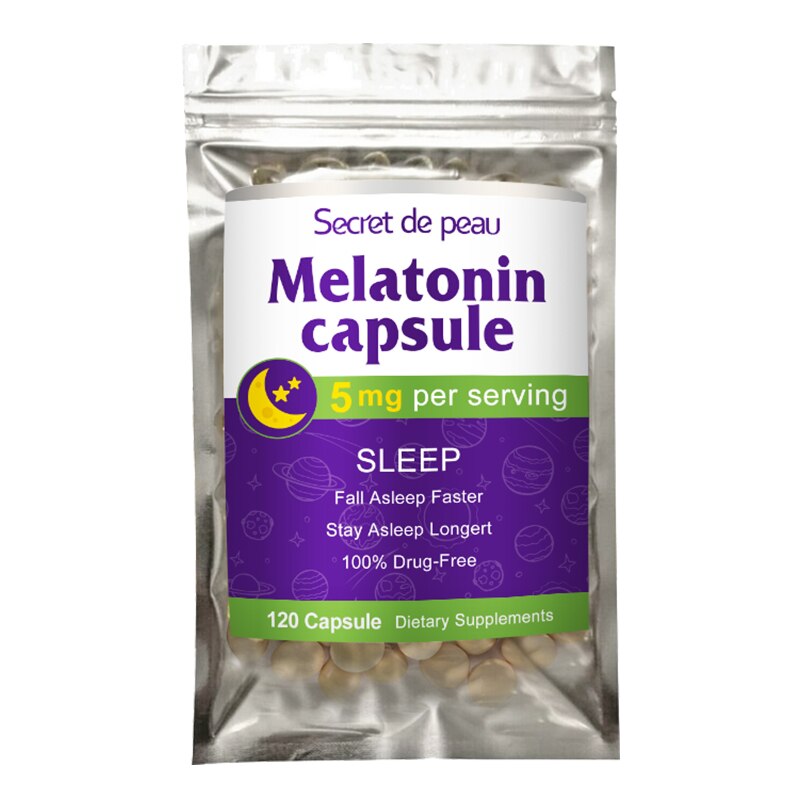 SDP 120P 5Mg Melatonin Kapseln Hilfe Schlaf Erwachsene Nacht Schlaf Ergänzung Melatonin Kapsel-Tablette Lösen Schlaflosigkeit Für Schlaf Gesundheit