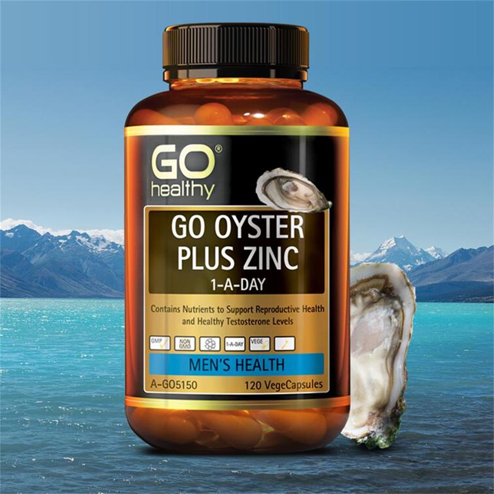 120 Capsules pour hommes's Vitalité saine Soutien immunitaire Santé sexuelle et reproductive Supplément de zinc Go Healthy Oyster de Nouvelle-Zélande