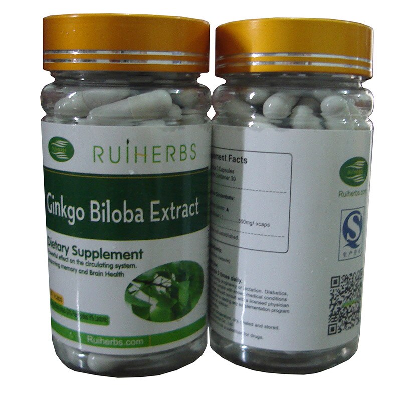1Flasche Ginkgo Biloba Extrakt Kapsel 500mg *90Stück Unterstützt Gedächtnis Kreislauf, Anti-Aging