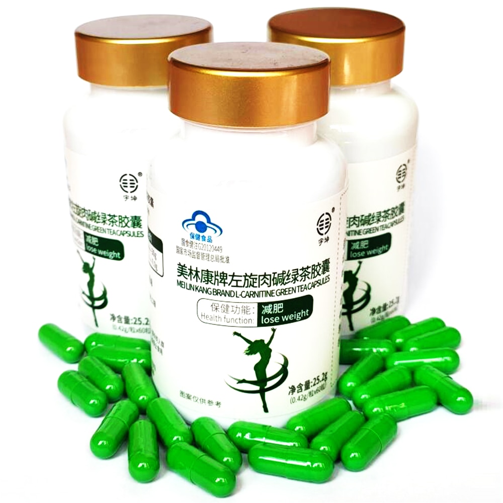 3 병, 슬리밍 L- 카르니틴 캡슐 체중 감량 제품 녹차 카르니틴 다이어트 알약 지방 연소 셀룰 라이트 슬리밍