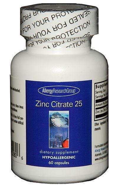 Allergy Research Citrato de Zinc, 60 Cápsulas