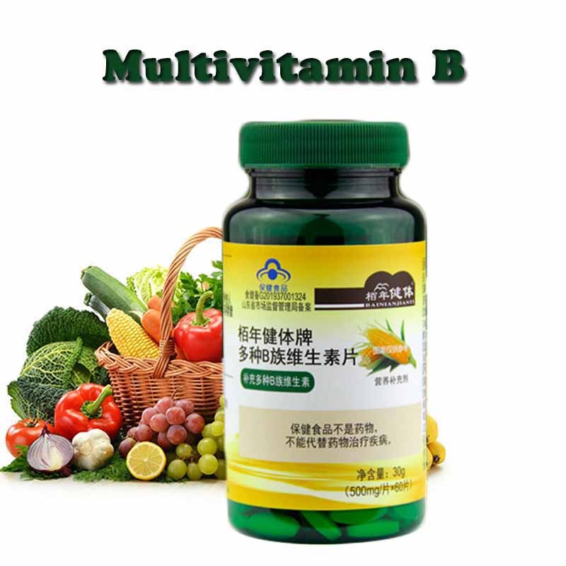 B-komplex vitaminer B12 B1 B2 B6 Tablet Vitamin B-komplex tillägg för förhindrar håravfall skydda naglar hår hälsa vitamin