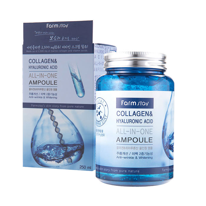 FarmStay Kolagen & Asam Hyaluronic All-In-One Ampul 250 мл