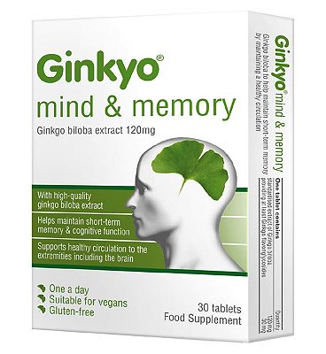 Ginkyo Mente y Memoria Ginkgo Biloba 120mg Uno al Día 30 Comprimidos