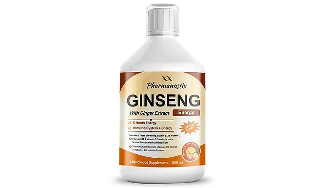 Ginseng Liquid Energy med Panax Ginseng och ingefärsrot