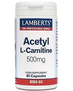 Lamberts Ацетил L-карнітин, 500 мг, 60 капс.