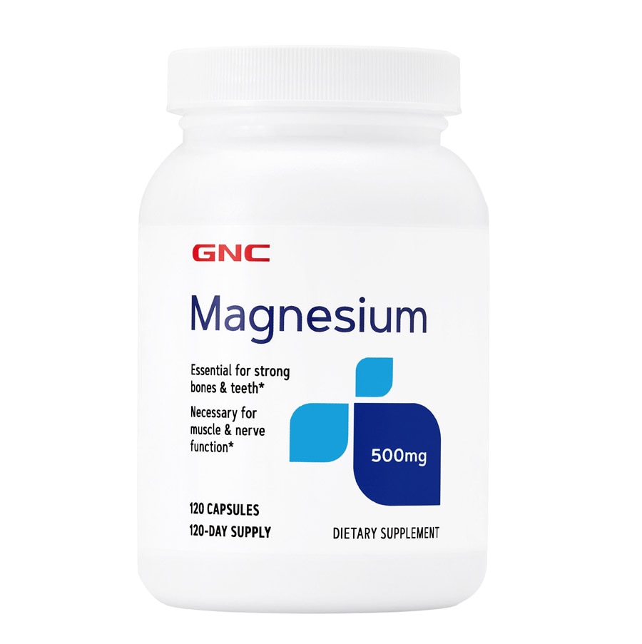 Magnez 500 mg Niezbędny do wchłaniania wapnia oraz utrzymania mocnych kości i zębów 120 kapsułek