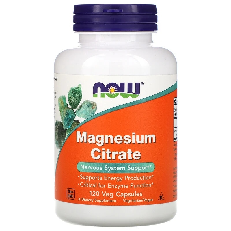Cytrynian magnezu Wspomaga układ nerwowy Wspomaga produkcję energii Niezbędny dla funkcjonowania enzymów 120 kapsułek roślinnych