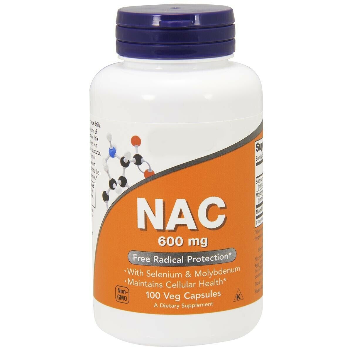 N-A-C Ochrona Wolnych Promieni N-Acetylo-L-Cysteina Antyoksydant 600mg*100 Veg Caps