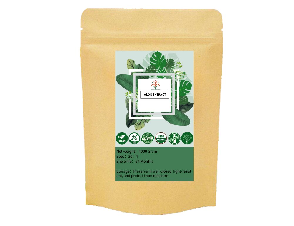 Natural Aloe Extract Powder 20, Vera,Cosmetic Raw, Anti Aging, Skin Whitening and Moisturizing
