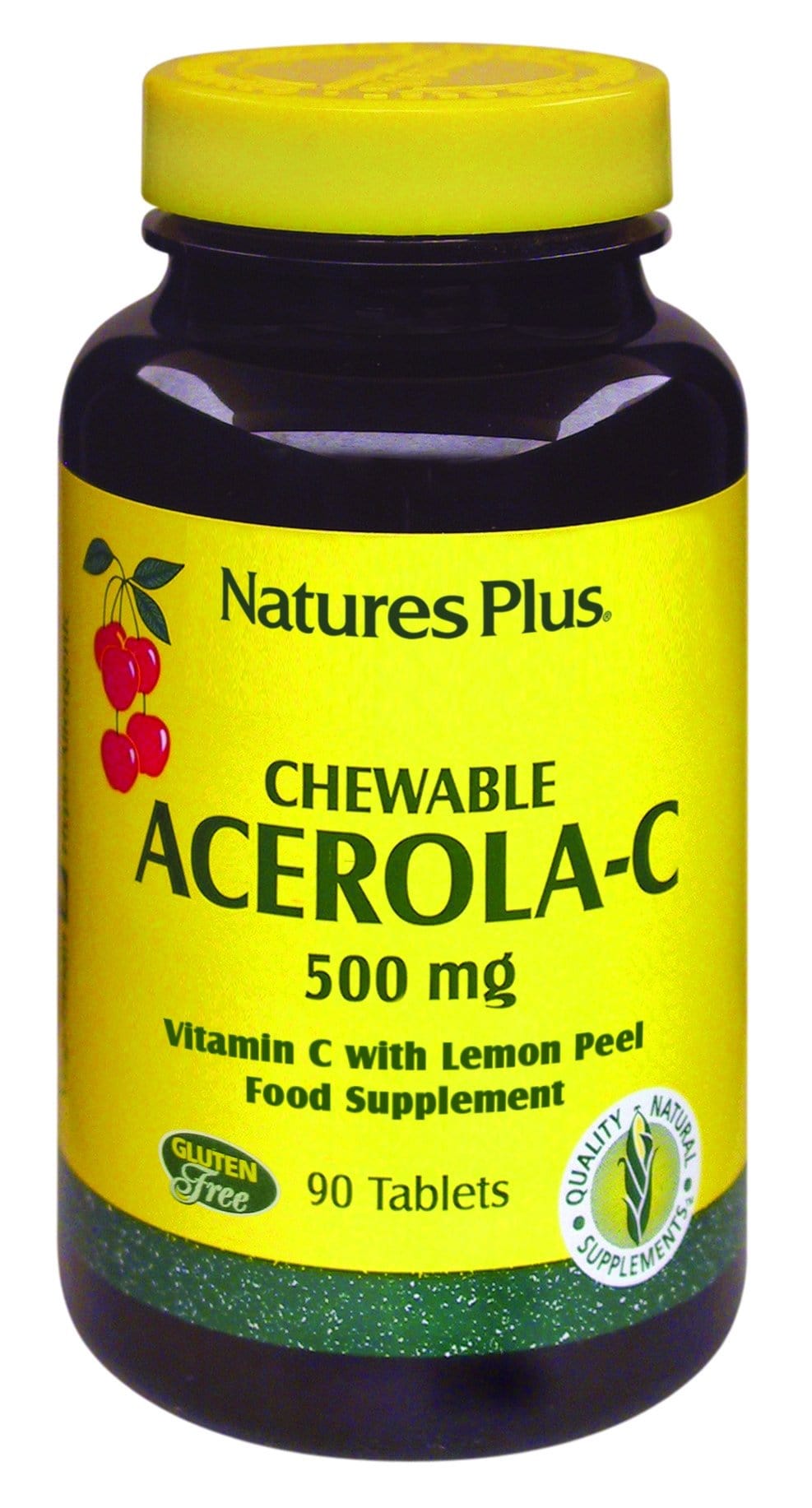 Nature's Plus Acerola-C Complex, 500 mg, okusen, 90 žvečljivih tablet