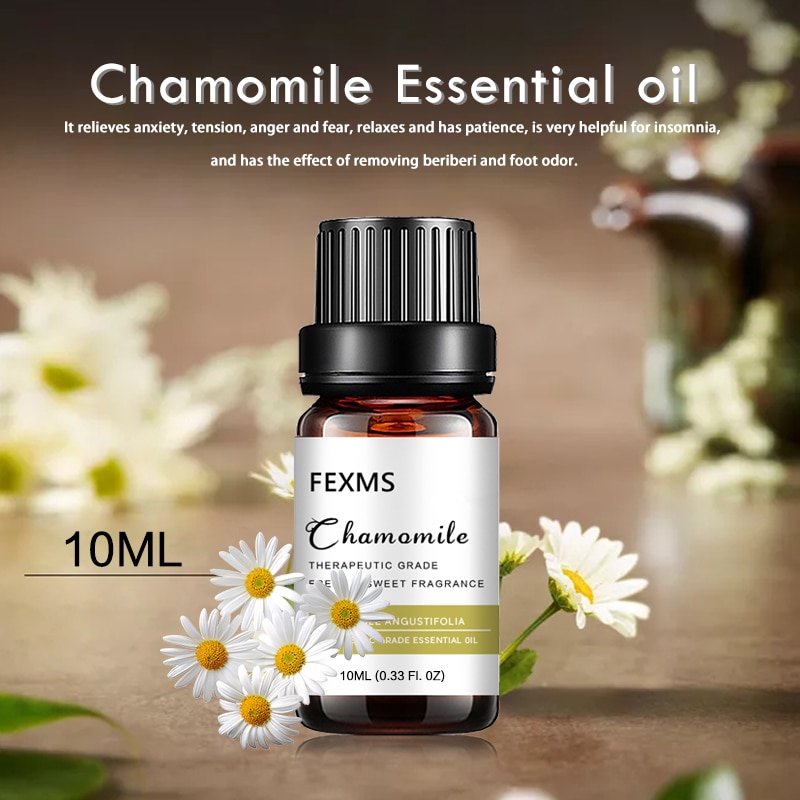 Roman Chamomile Essential Oil for Stress Relief, Sleep and Relaxation - Topical Use for Sensitive Skin and Nausea Relief