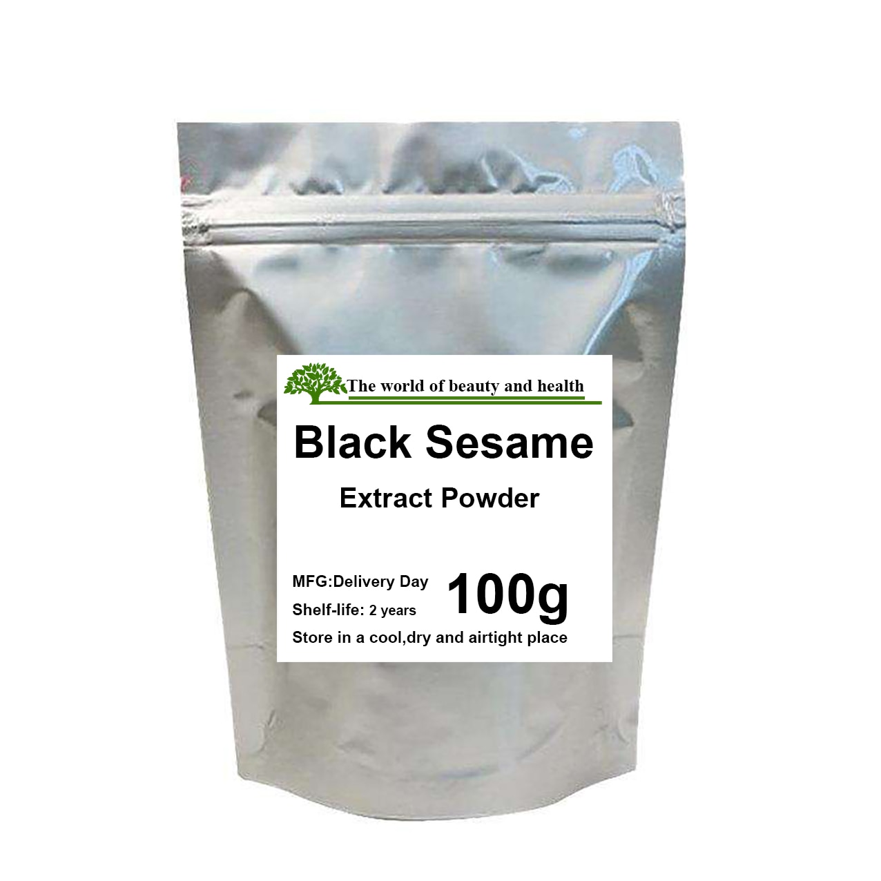 100 ~ 1000g musta seesami ekstrakti pulber kosmeetiline toores, juuste mustendamine, naha kareduse parandamine