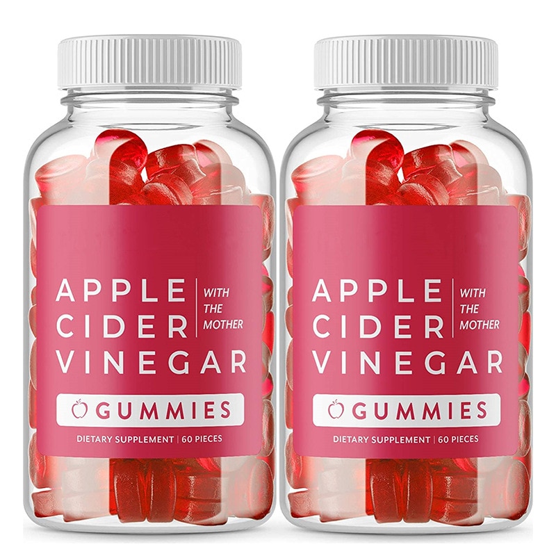 2 Flaschen Apfelwein-Gummi-Vitamin-Apfelwein-Essig-Bonbon-Bärenblüten-Ergänzungs-Vitamin-Energie-Gummi