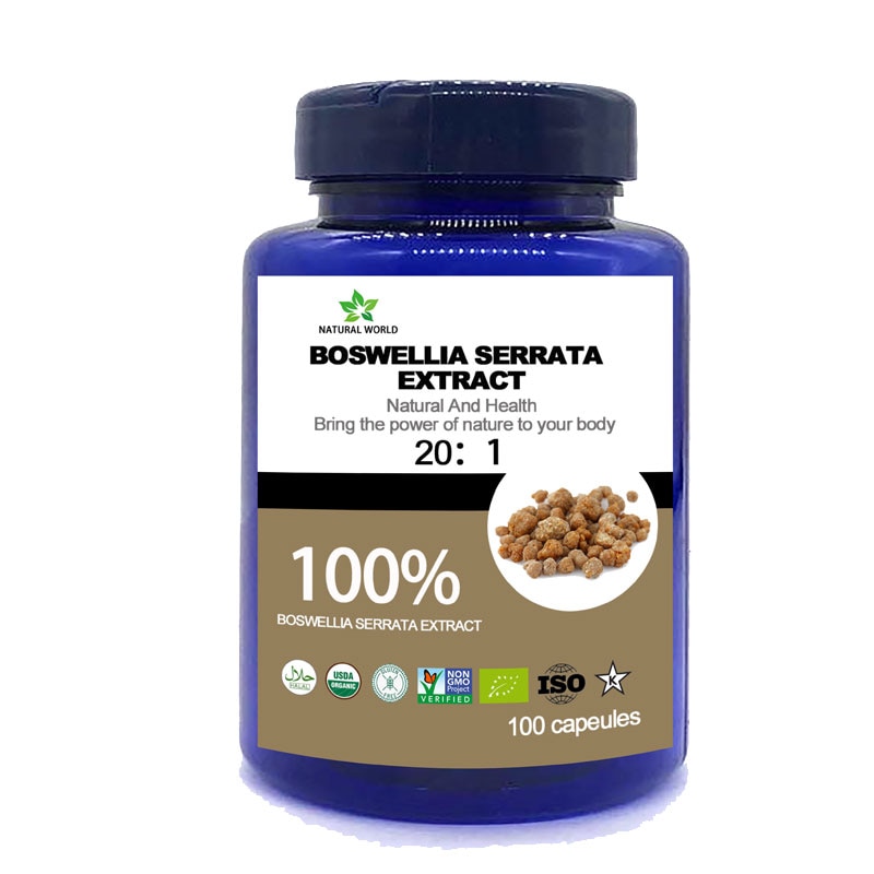 Dabīgais Boswellia Serrata ekstrakts 20: 1 100 gab./ pudele 100% Boswellia Serrata ekstrakts 20: 1
