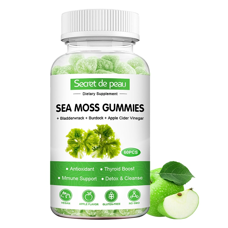 SDP Wild & Organic Sea Moss Apple Cider Vinegar Gummies Anti-aging Keto Detoxification Improving Immunity & Promoting Digestion