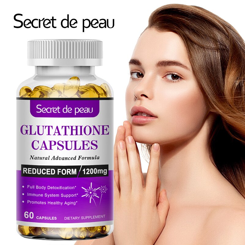 Whitening Glutathione Capsules Face Brightening Supplement Collageen Antioxidant Anti-Aging Verbeteren doffe huid